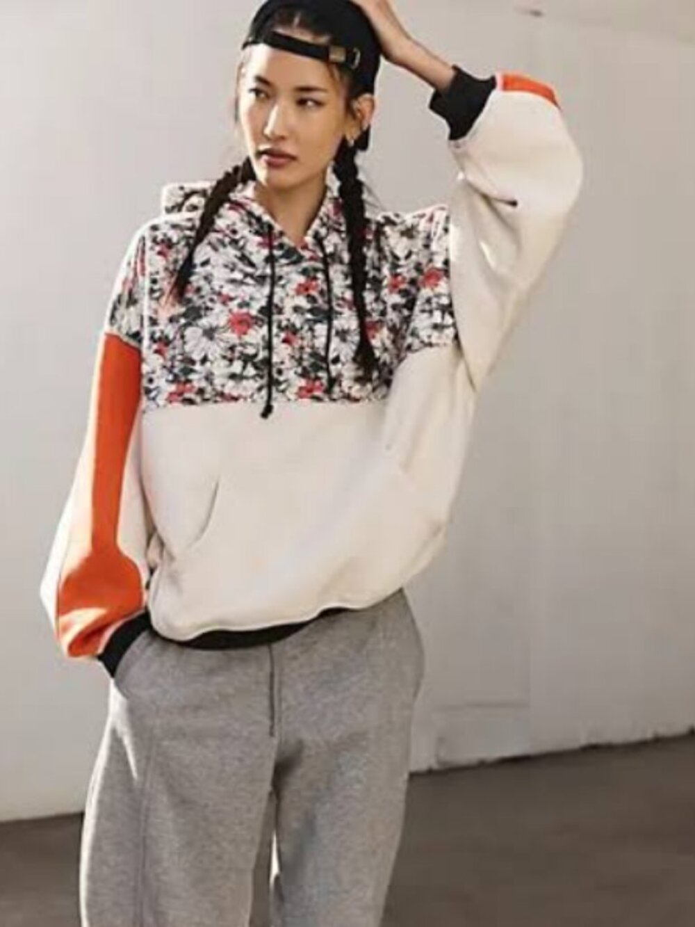 Free People Final Call Buti Hoodie Floral Embroidered Print Sweatshirt Jacket L